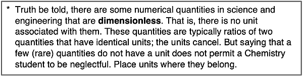 About dimensionless quantities.