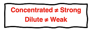 Warnings: 1) Concentrated is not Strong. 2) Diluted is not Weak.