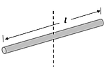 A rod of L length spinning about its center.
