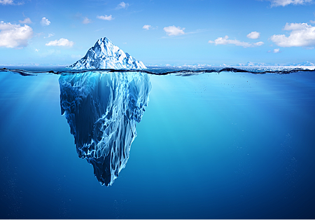Iceberg from above and below the water