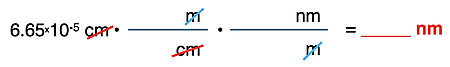 Example of a two-step conversion factor set up with an emphasis on unit cancellation.