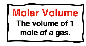 Definition of molar volume as the volume of 1 mole of gas.