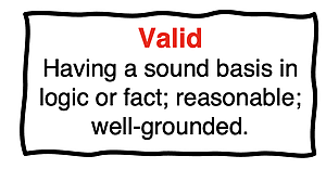 Definition of valid as 
