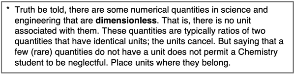 About dimensionless quantities.
