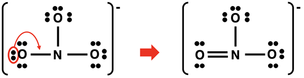 Moving a lone pair into a shared pair location to meet the valence electron requirement.