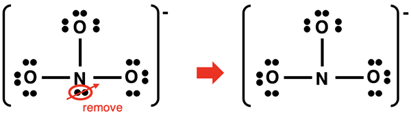 Moving a lone pair into a shared pair location to meet the valence electron requirement.