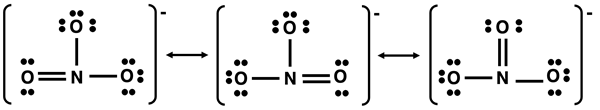 Resonance structures for NO3- ion.