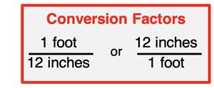 Two examples of conversion factors, one the inverse of the other.