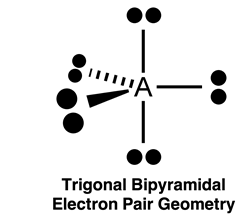 Spatial representation of trigonal bipyramidal electron pair geometry.