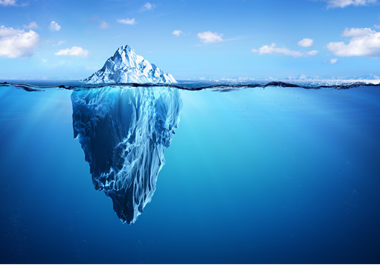 Iceberg from above and below the water
