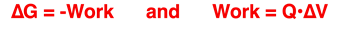 Relationship between work and Gibbs free energy change.
