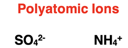 Two examples of polyatomic ions.