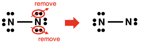 Moving a lone pair into a shared pair location to meet the valence electron requirement.