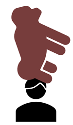 Clip art of gorilla sitting on top of a person’s head, illustrating pressure as force per area.