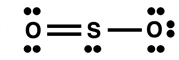 Lewis electron dot diagram for SO2.