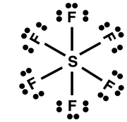 Lewis electron dot diagram for SF6.