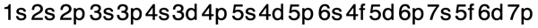 Ordering of atomic orbtials by energy from 1s to 7p.