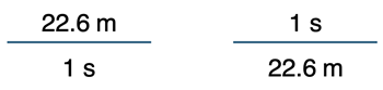 Two examples of conversion factors, one the inverse of the other.