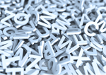 Pile of random alphabet letters.