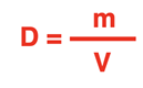 Formula for density in symbol format.