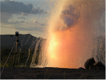 Photo: Sodium metal reacts with water.