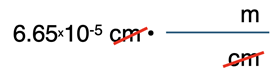 Example of a conversion factor set up with an emphasis on unit cancellation.