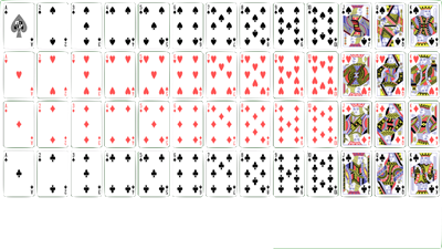 Cards organized by suit.