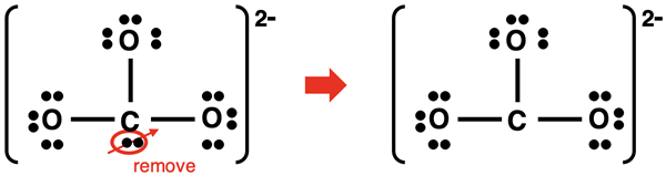 Moving a lone pair into a shared pair location to meet the valence electron requirement.