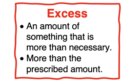 Definition of the word excess in a non-scientific context.