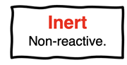 Definition of inert as non-reactive, in reference to a platinum electrode.