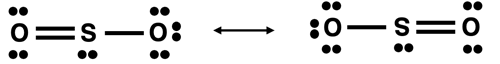 Resonance structures for SO2.