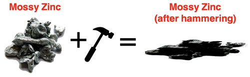 Example of a physical change - hammering.